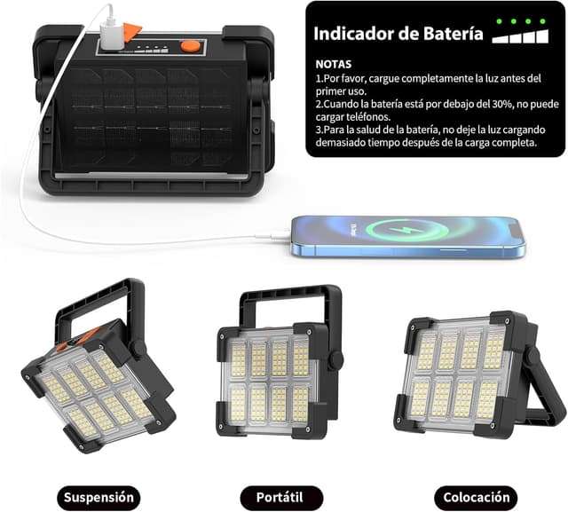 Detalle de OHAYORI Foco LED Recargable 6000 mAh