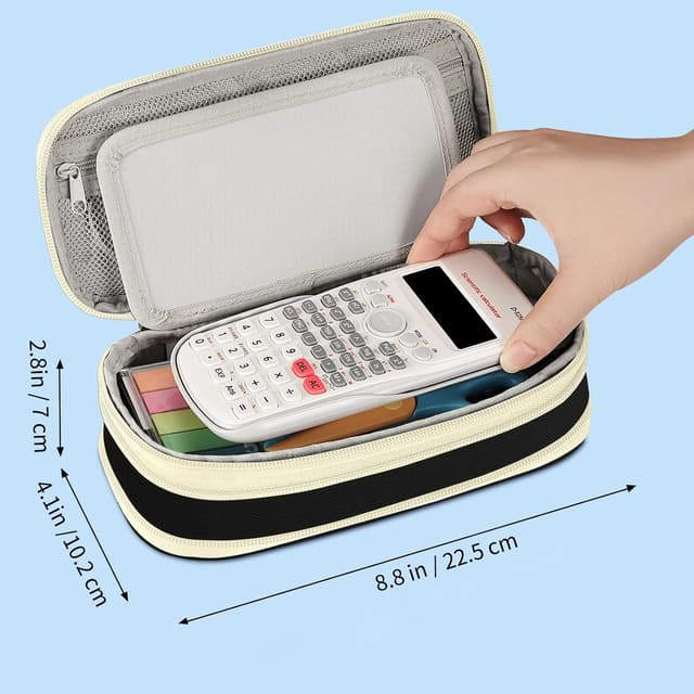 Detalle de FINPAC Federmäppchen Federtasche ZA – Schwarz, erweiterbar mit viel Stauraum