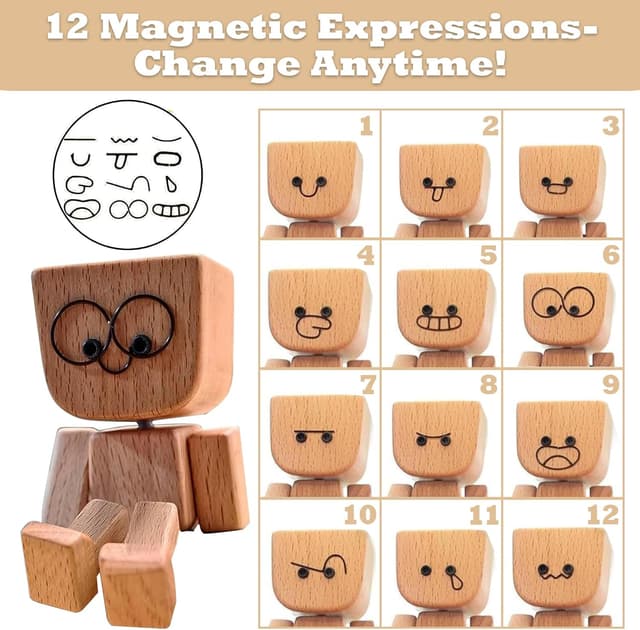 Thumbnail 1 de Dreaku Shaking Wooden Man Figurine with 12 faces