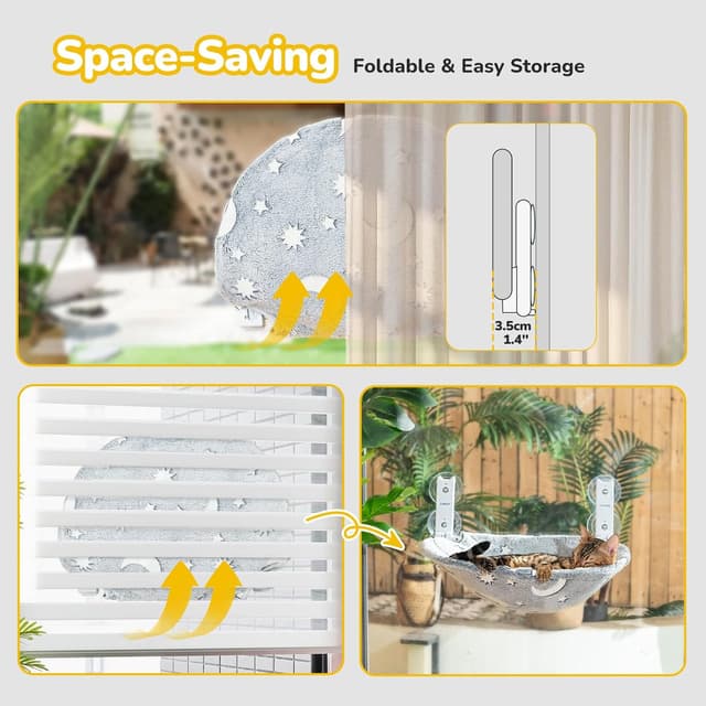 Thumbnail 5 de CATISM Foldable Cat Window Perch 40 lb