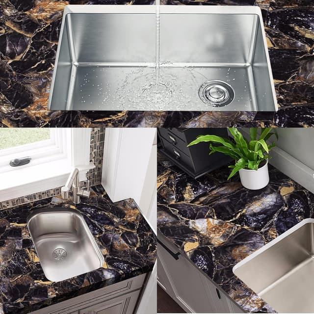 Detalle de Decoroom Carta da parati autoadesiva in vinile effetto marmo, impermeabile 40 x 300 cm