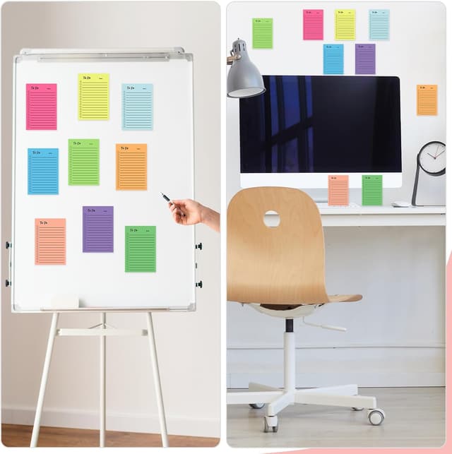 Thumbnail 6 de 9 Haftnotizblöcke mit To-do-Linien (450 Blatt) in 9 Farben – Sticky Notes 10×15 cm