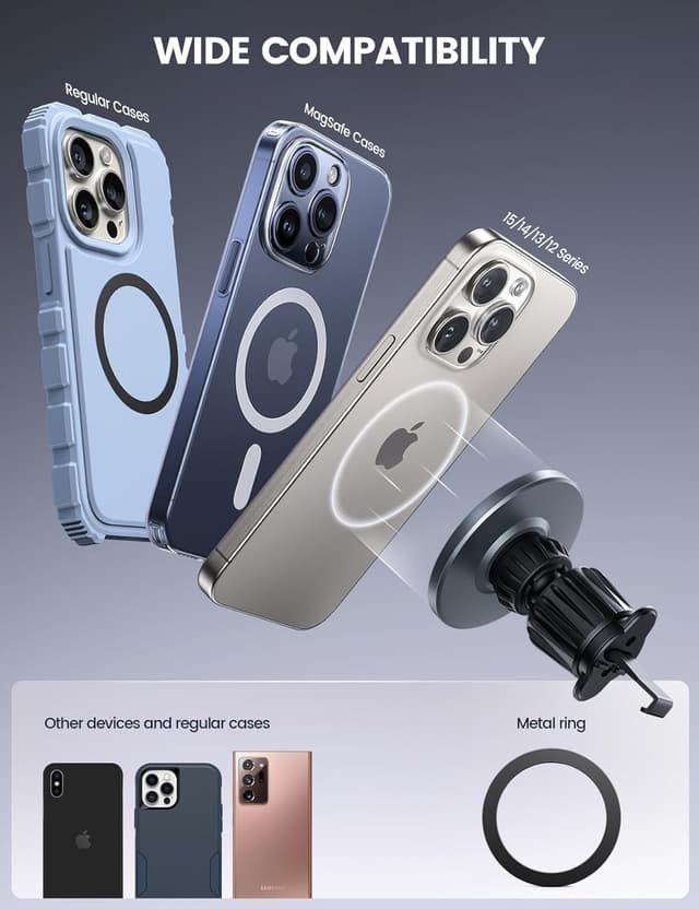 Detalle de Lamicall Car Phone Holder MagSafe 2025, Vent Mount