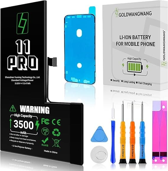 Detalle de GOLDWANGWANG Batería iPhone 11 Pro 🔋 3500mAh Kit Reparación