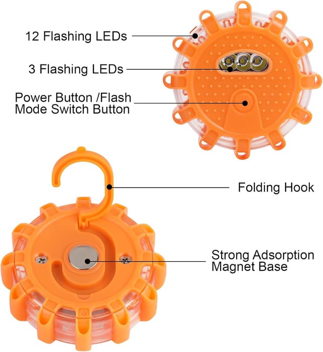 Detalle de Wowlela LED road flares, 6 pack safety lights