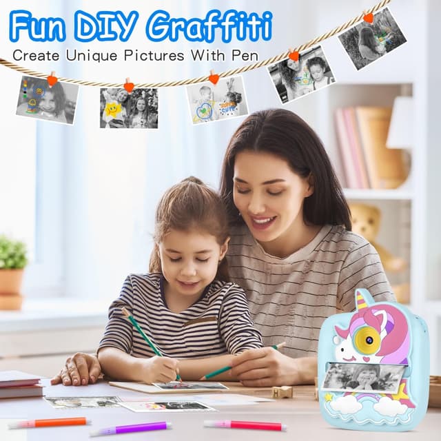 Detalle de Kids instant print camera 48MP HD