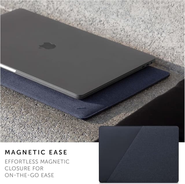 Detalle de Native Union Stow Slim MacBook sleeve with magnetic easy-access closure