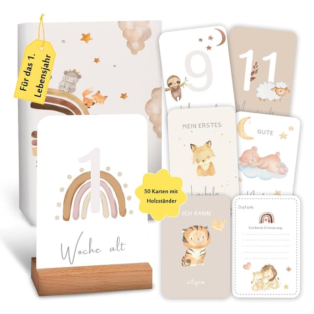 Detalle de Giftota Meilensteinkarten Baby – 50 Karten