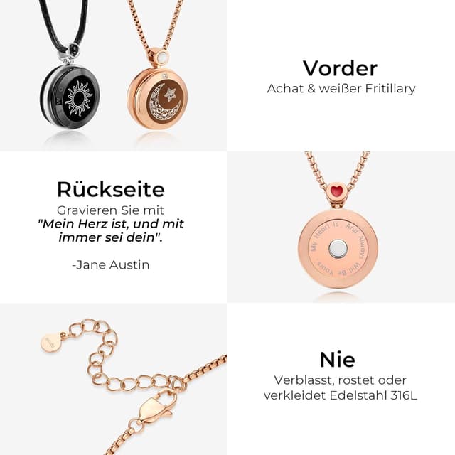 Detalle 2 de TOTWOO Collana per Coppia girocollo vibrante