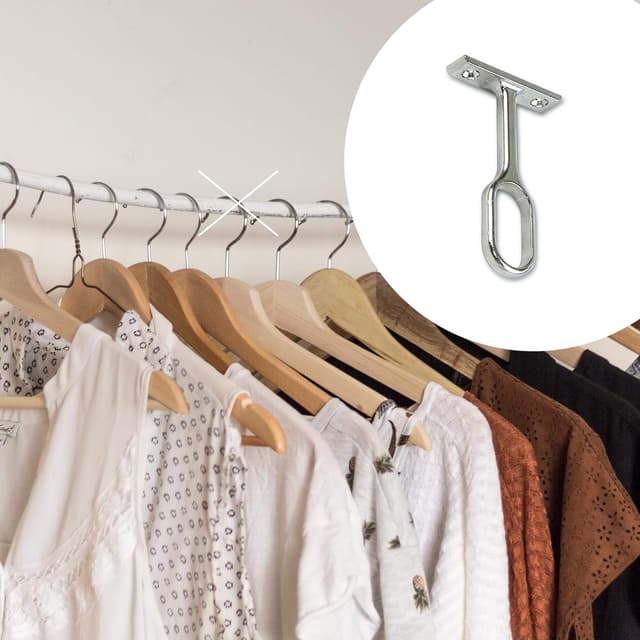 Thumbnail 4 de Emuca Set de 10 Soportes Centrales para Barra Oval Niquelado 🛠