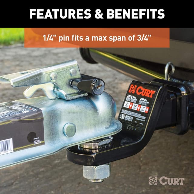 Thumbnail 3 de CURT 23521 Trailer Coupler Lock 1/4" 🔒
