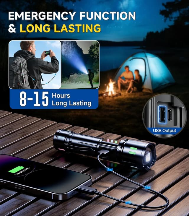 Detalle de Esgofo Taschenlampe LED 1000 m Reichweite