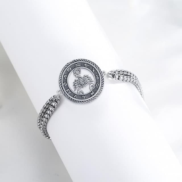 Detalle de PARYFO Sternzeichen-Armband Skorpion aus 925 Sterlingsilber mit Edelstahlkette