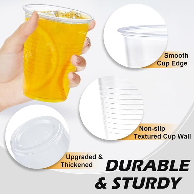 Detalle de Clawsoff 1000 Pack 9 oz Clear Plastic Cups (BPA-Free PP) for Cold Drinks