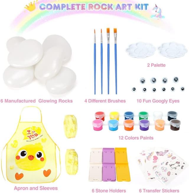 Detalle 2 de Rock painting kit for kids 12 paints