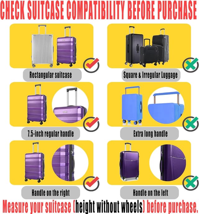 Detalle de GigabitBest TSA-Approved Clear PVC Suitcase Cover for 24" Wheeled Luggage