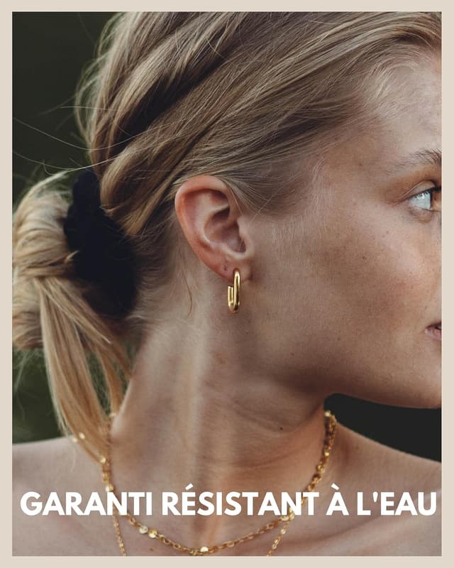 Detalle de Créoles carrées acier 2 cm