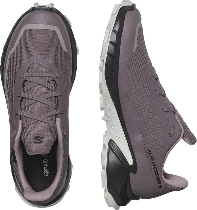 Detalle 2 de Salomon Alphacross 5 GORE-TEX Damen Trail-Laufschuhe – wasserdichter Grip für nasse Trails