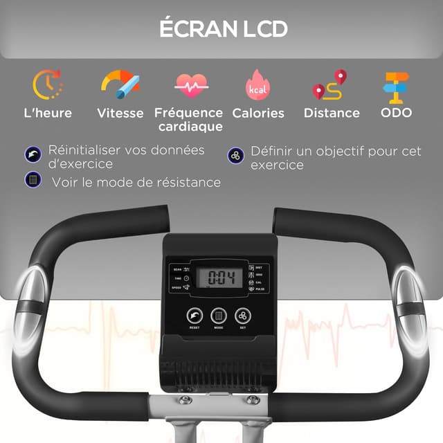 Thumbnail 2 de SPORTNOW Vélo d'appartement pliant 8 niveaux résistance