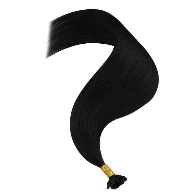 Thumbnail 6 de YoungSee Keratin Extensions Echthaar Schwarz – Bonding-Extensions mit Echthaar, 50 Strähnen (50 g) – Warm Schwarz