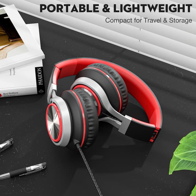 Detalle de Bywulanda USB‑C Over‑Ear Kopfhörer mit Mikrofon & Lautstärkeregler (kabelgebunden, faltbar)