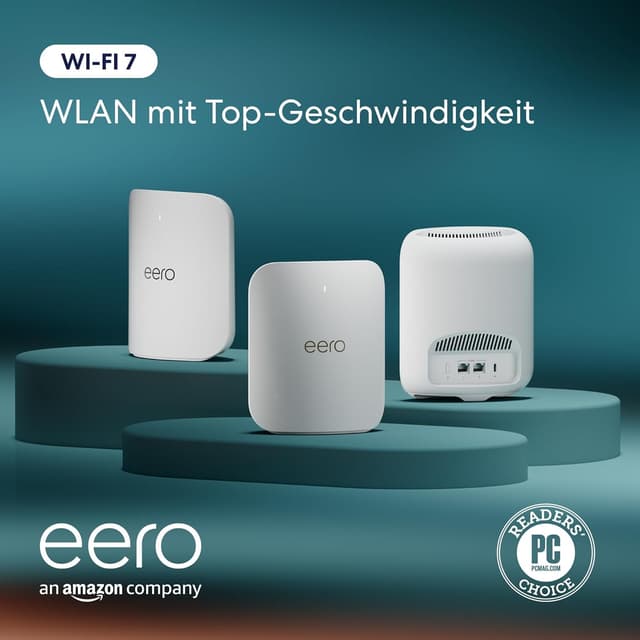 Thumbnail 6 de Amazon eero Pro 7 Mesh-WLAN-Router (neueste Version) – Dual-Pack für WLAN bis 380 m², bis 5 Gbit/s
