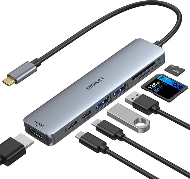 Detalle de USB C Hub 7‑in‑1 Multiport Adapter für MacBook