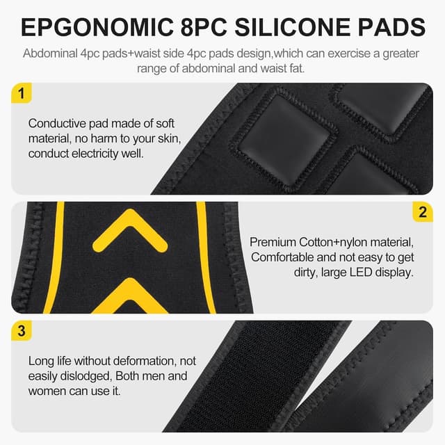 Thumbnail 6 de Unegnel Elettrostimolatore Muscolare EMS per addominali (10 modalità, 30 intensità) ricaricabile USB-C