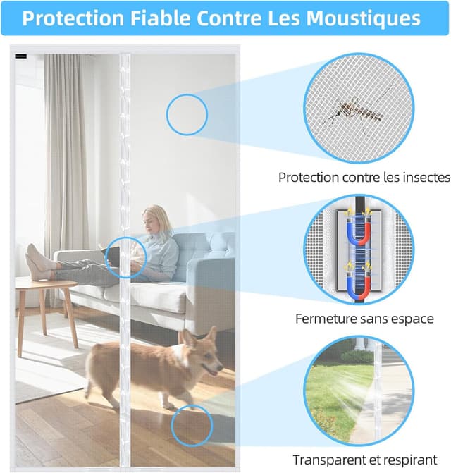 Detalle de MYCARBON Rideau anti-mouches 120x220