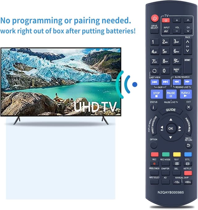 Detalle 2 de TCNOUMT N2QAYB000985 replacement remote for Panasonic DVD and disc recorders