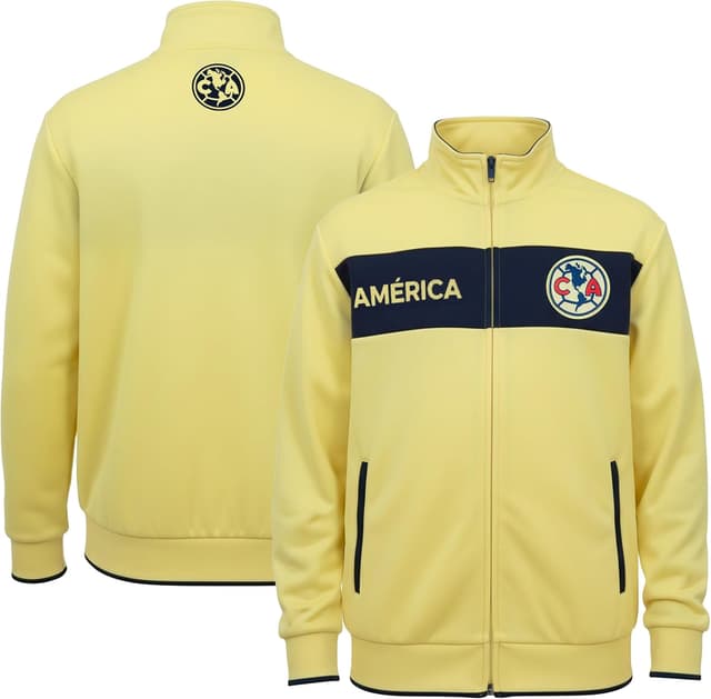 Detalle de Icon Sports Officially Licensed Club América Track Jacket for Kids (Unisex) — Polyester Zip-Up