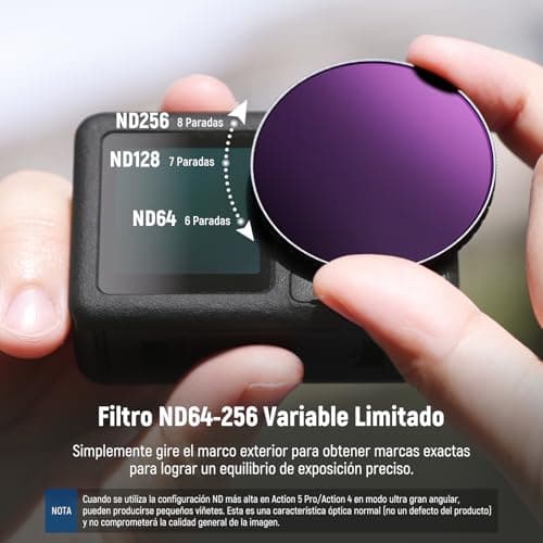 Detalle 1 de NEEWER Filtro ND Variable ND64–256 6–8 paradas