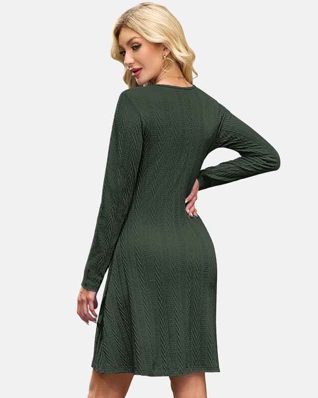 Detalle 2 de AUSELILY Kleid Herbst Damen Strickkleid