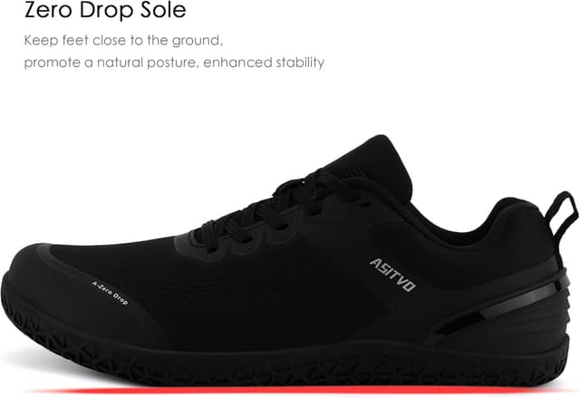 Detalle de ASITVO Wide Barefoot Shoes for Men — Zero-Drop Minimalist Gym Cross Trainers with Wide Toe Box
