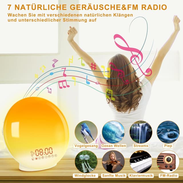 Detalle 2 de Cadrim Wake Up Licht Tageslichtwecker 7 Sounds