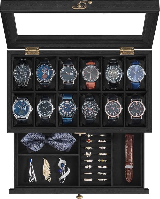 Detalle de Songmics watch box 12 slots JOW012B02