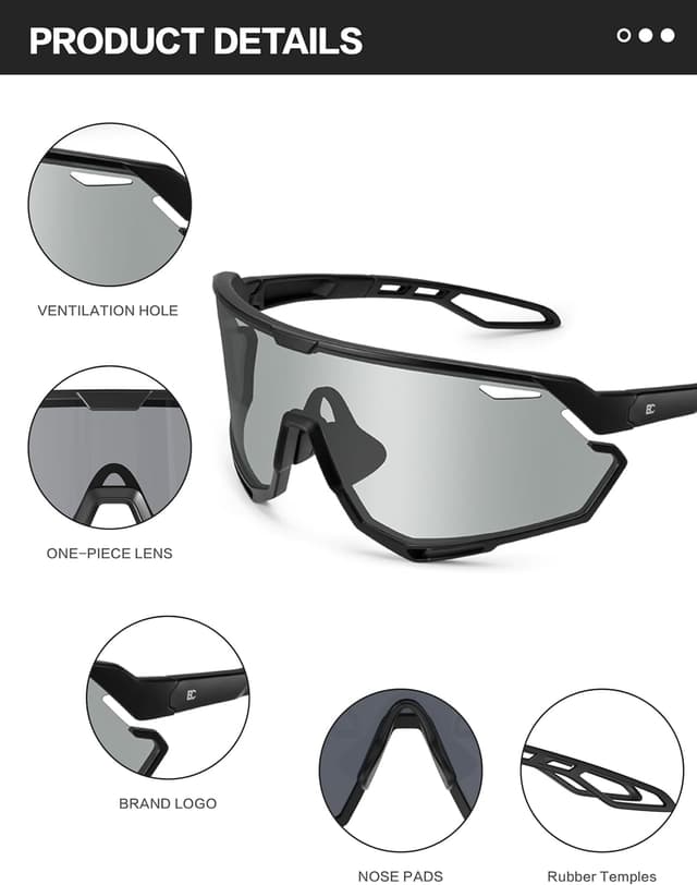 Detalle 2 de Bircenpro Photochromic Cycling Glasses UV400