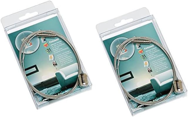 Detalle de Walther Design Photo Corde Argent 1,5 m en métal Double Pack (MD150SD) avec 10 aimants