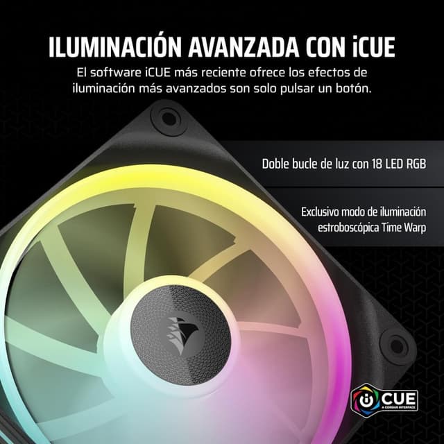 Detalle de Corsair iCUE LINK LX120 RGB Paquete de 3 Ventiladores 120mm