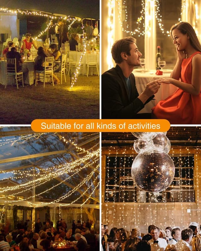 Detalle de kolpop Solar Fairy Lights Outdoor (24m/79ft, 240 warm white LEDs, IP55, 8 modes)