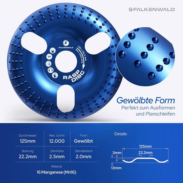 Thumbnail 3 de FALKENWALD ClearView Raspelscheibe 125 Holz