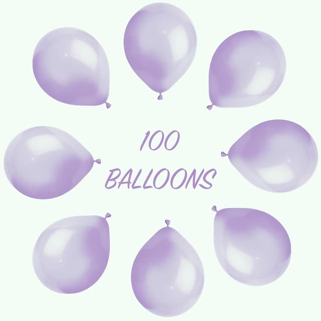 Detalle 2 de Metallic Purple Balloons 100 Pack (Large 12 inch) thick latex biodegradable party balloons