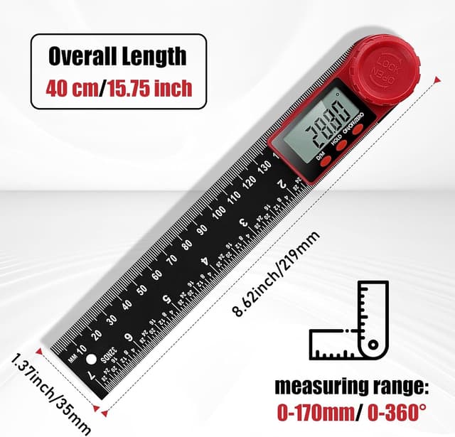 Detalle 2 de Digital Angle Finder Ruler 200mm Protractor 📐
