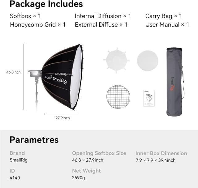 Thumbnail 6 de SMALLRIG Parabolic Softbox 120cm