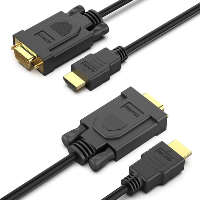 Detalle de BENFEI HDMI-zu-VGA-Konverter-Kabel (3 m, 2er-Set) für Laptop & HDTV – unidirektional, bis 1080p/60 Hz