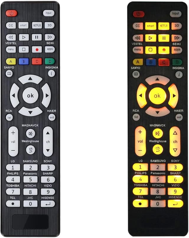 Detalle de Universal TV Remote (Backlit) – Works with Sanyo, Philips, Toshiba, LG, Samsung, Sony & more