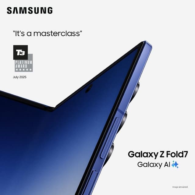 Detalle 2 de Samsung Galaxy Z Fold7 AI Phone (UK Version) – Blue Shadow, 512GB, 12GB RAM, 200MP camera