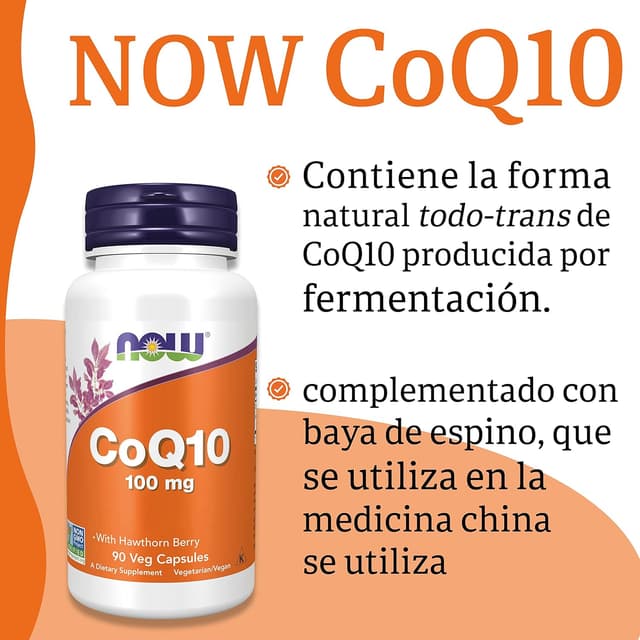 Thumbnail 4 de Now Foods CoQ10 100mg con Espino Blanco, 90 Comprimidos 💊