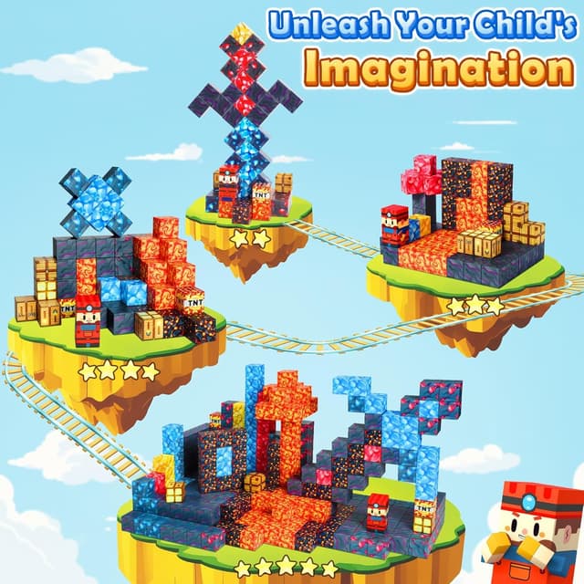 Detalle 2 de COOLJOYA Magnetic Building Blocks for Ages 3–8 🧩