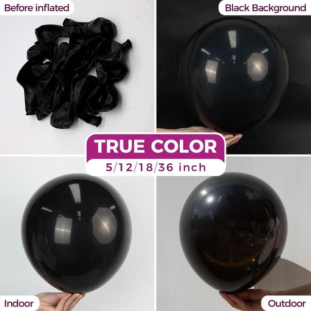 Thumbnail 1 de Bezente Black Balloons 12 inch 100 Pack ๐